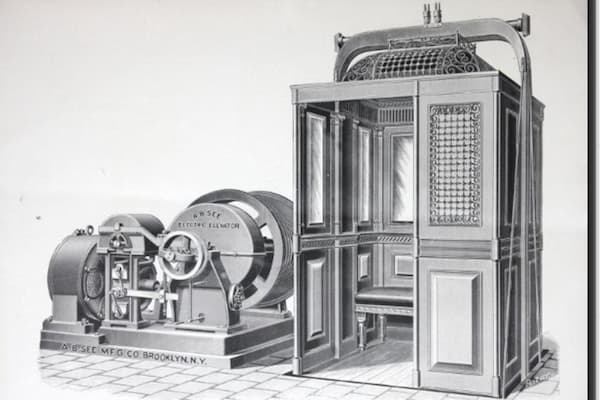 آسانسور با موتور الکتریکی در قدیم